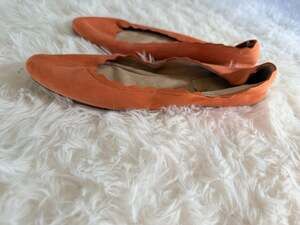 Kelly & Katie Weslyne Orange Suede Scalloped Ballet Flats